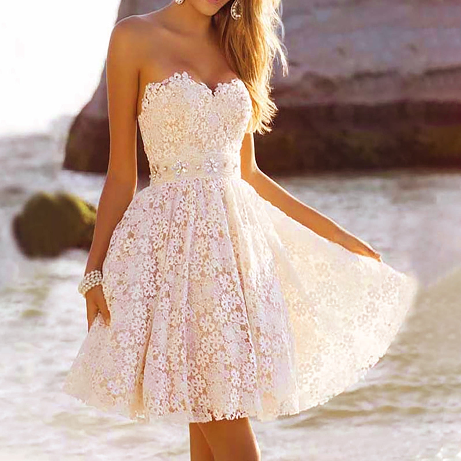 white lace mini dress